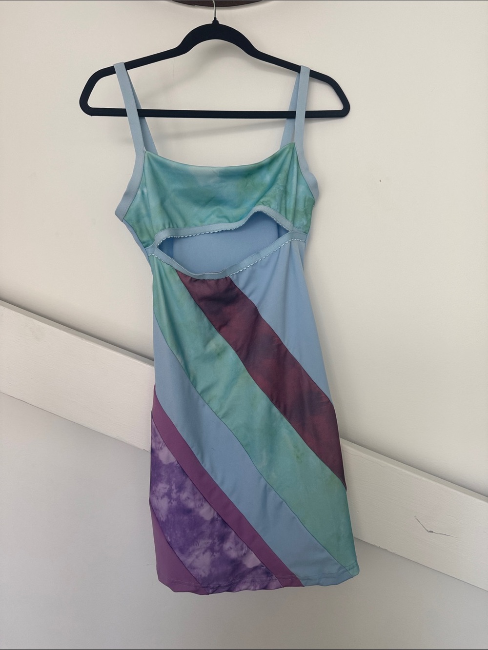 SHEIN Light Blue Pastel Stripe Cutout Mini Dress - 13 Going on 30 Bday Dress